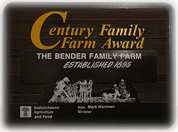 Bender Family Century Farm Sign